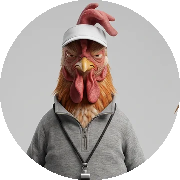 Coach Clucksworth, Coach's Corner · rooster